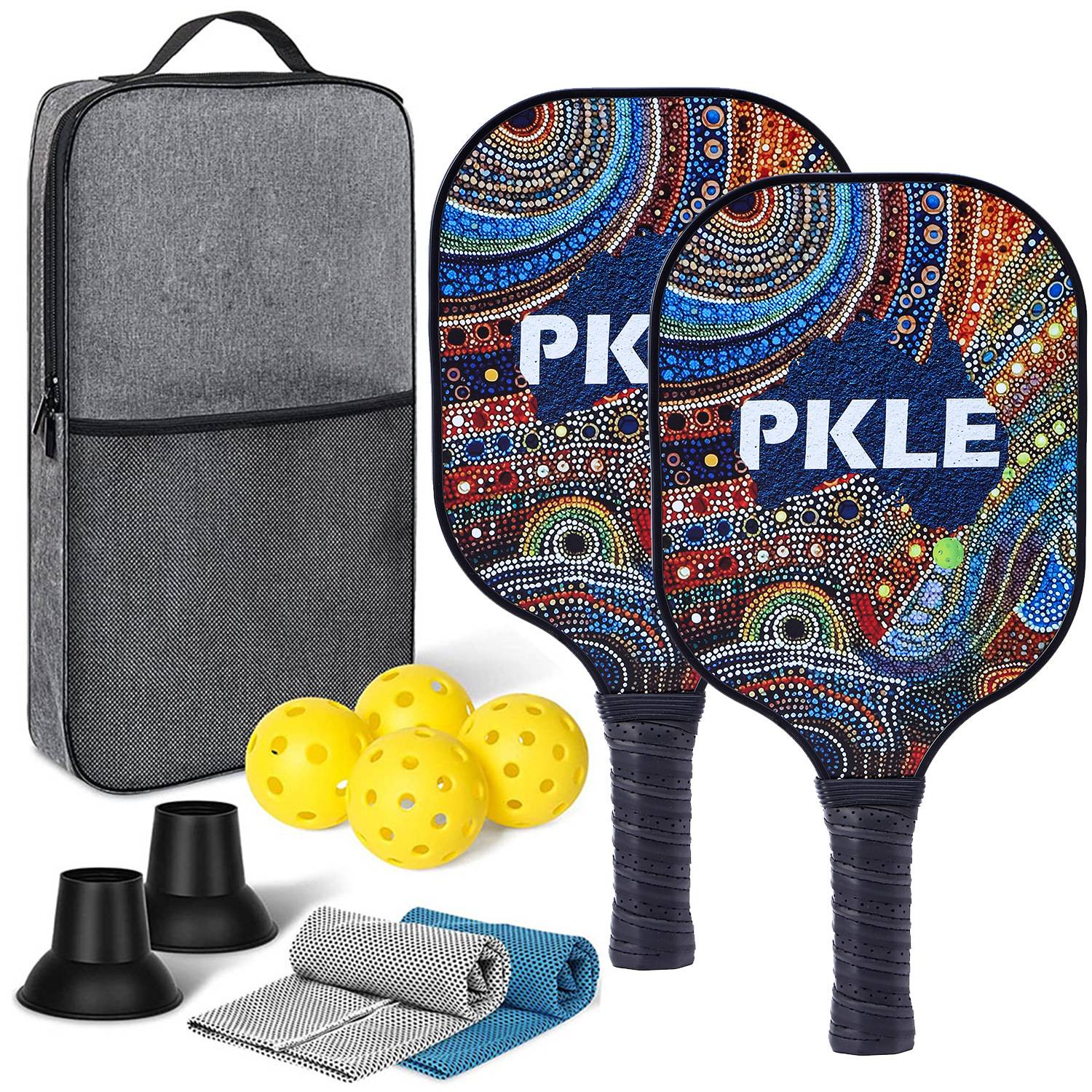 Retro blue-glass fiber double shot+4 ball+2 ball pickup +2 towel